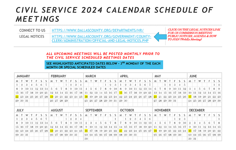 Civil Service Calendar