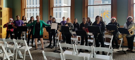 Commissioner Daniel and YWSA Band