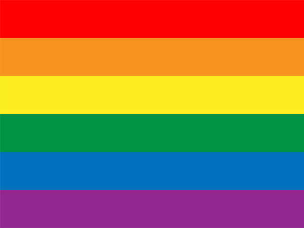 Colorful illustration of the LGBT flag