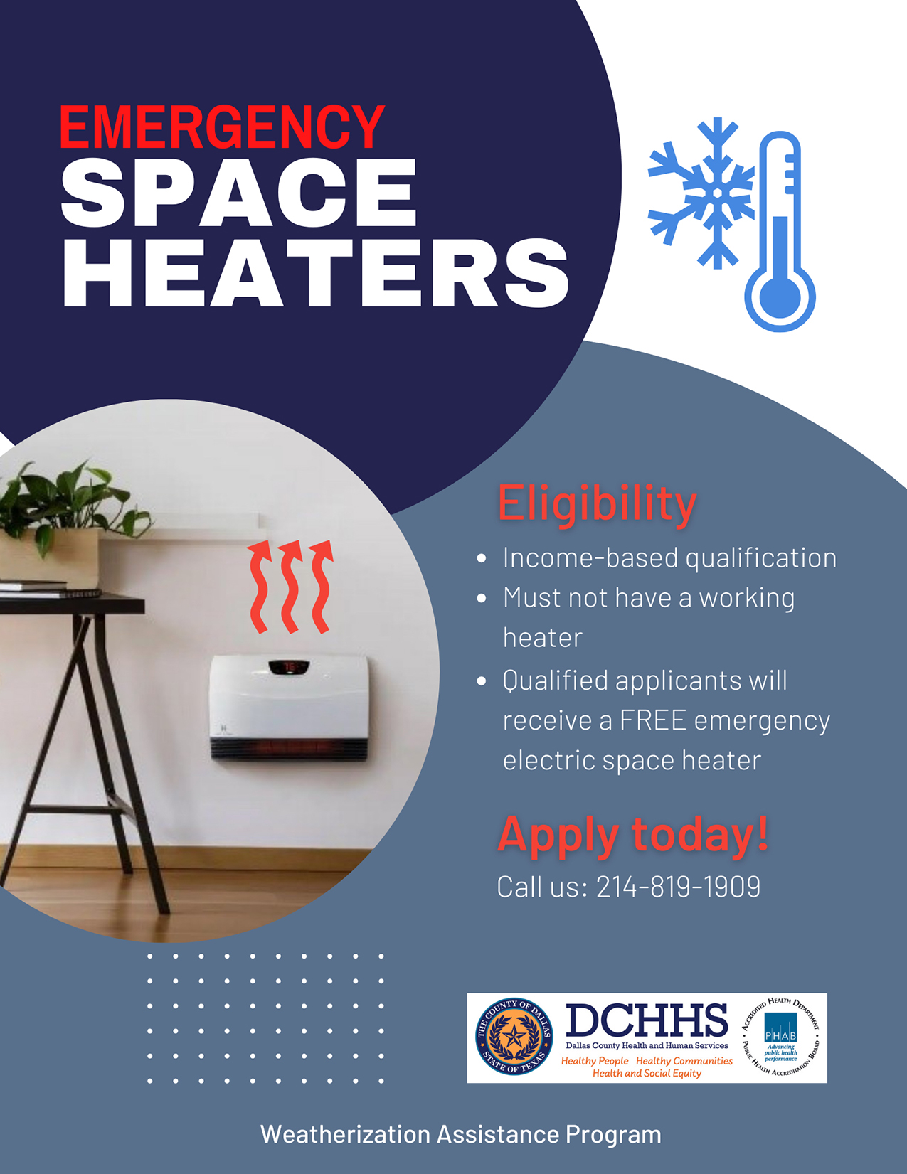 Emergency Space Heater Flyer - English