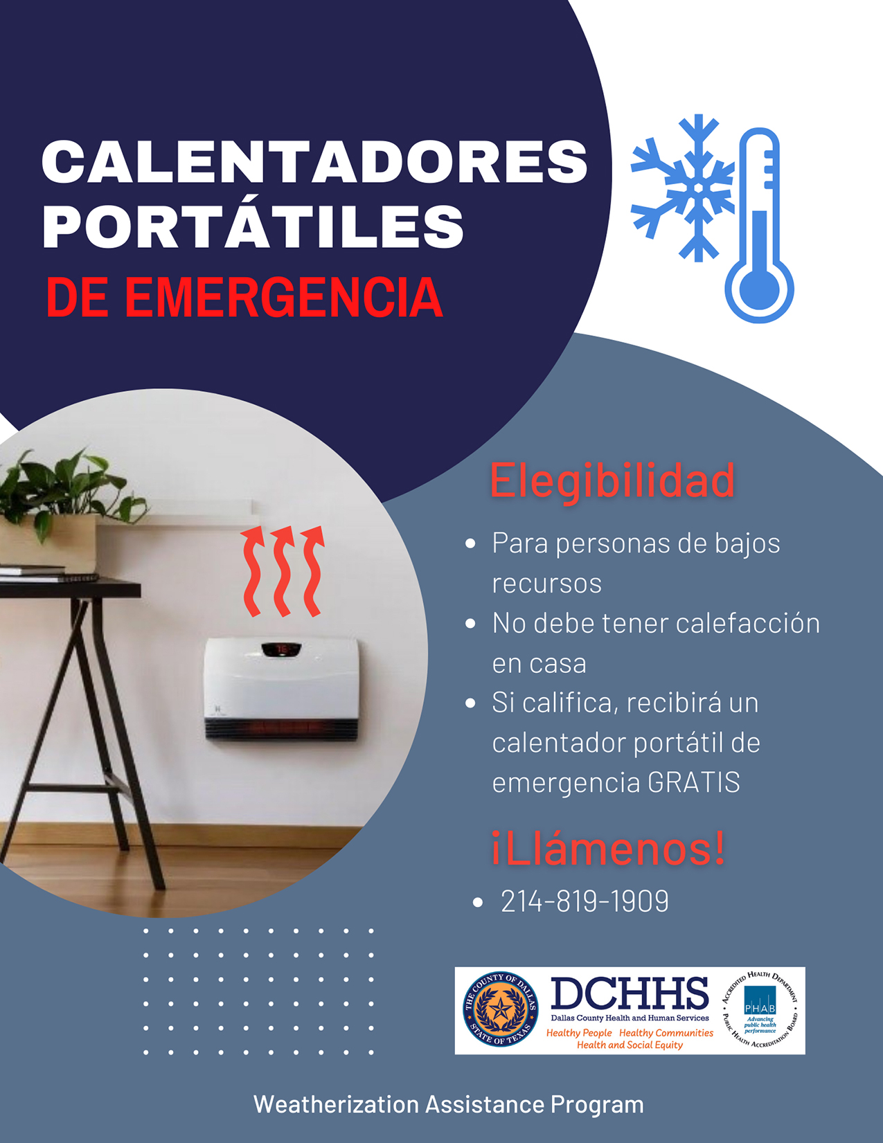 Emergency Space Heater Flyer - Spanish