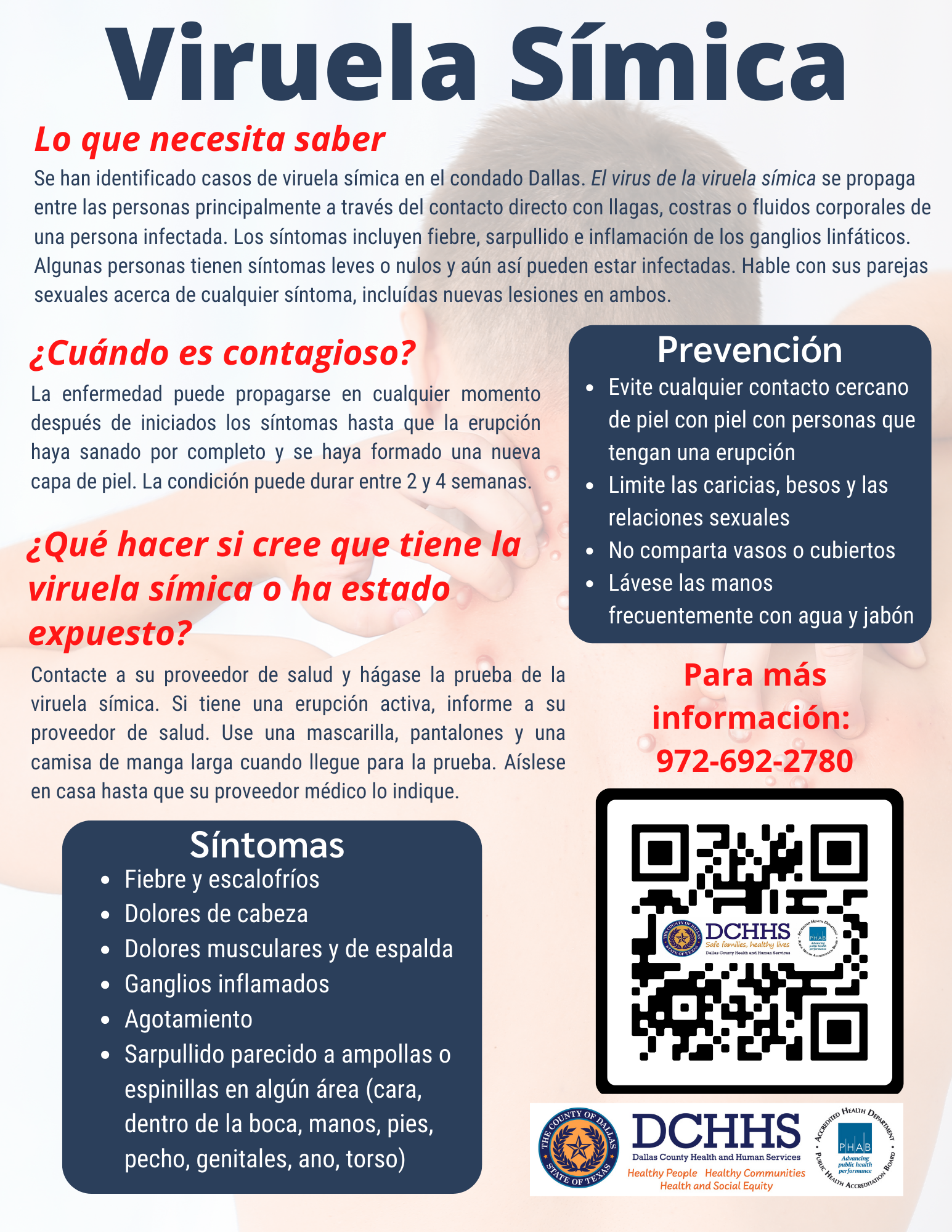 Mpox flyer SPANISH Mpox flyer SPANISH