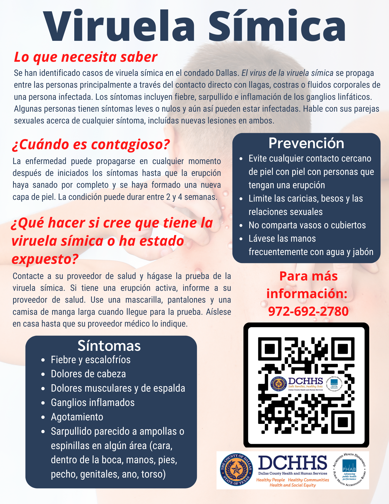 Mpox flyer SPANISH