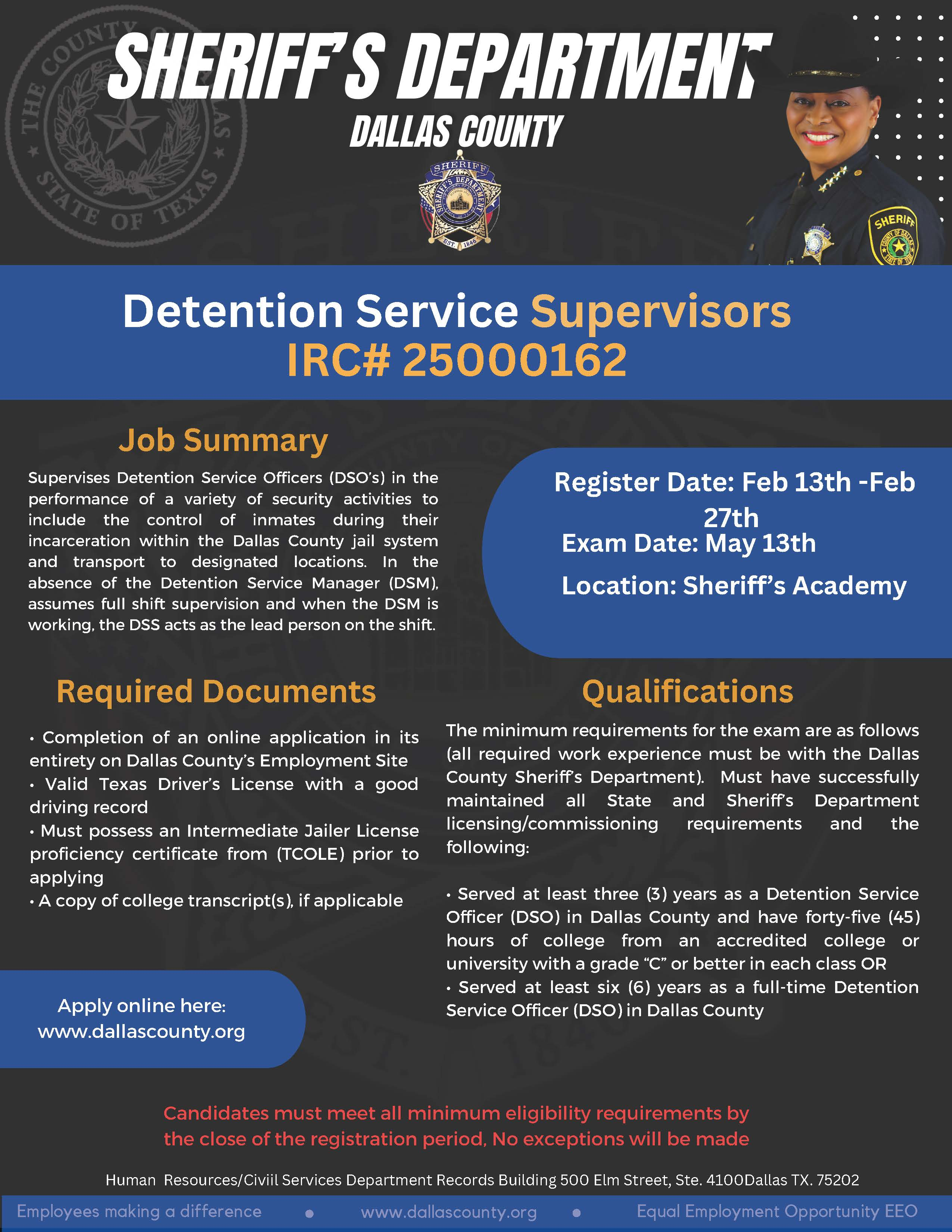 DSS Exam Flyer Image