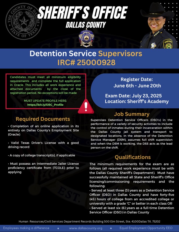DSS Exam Flyer Image