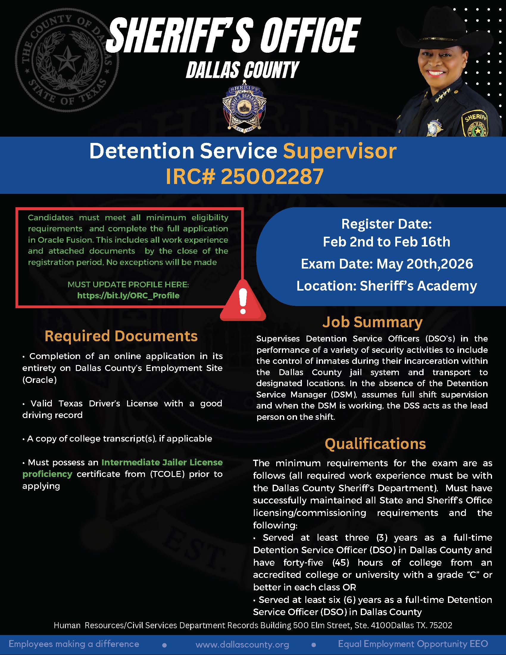 DSS Exam Flyer Image DSS Exam Flyer Image