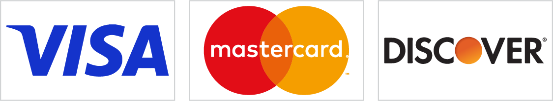 credit cards accepted - visa, mc and discover