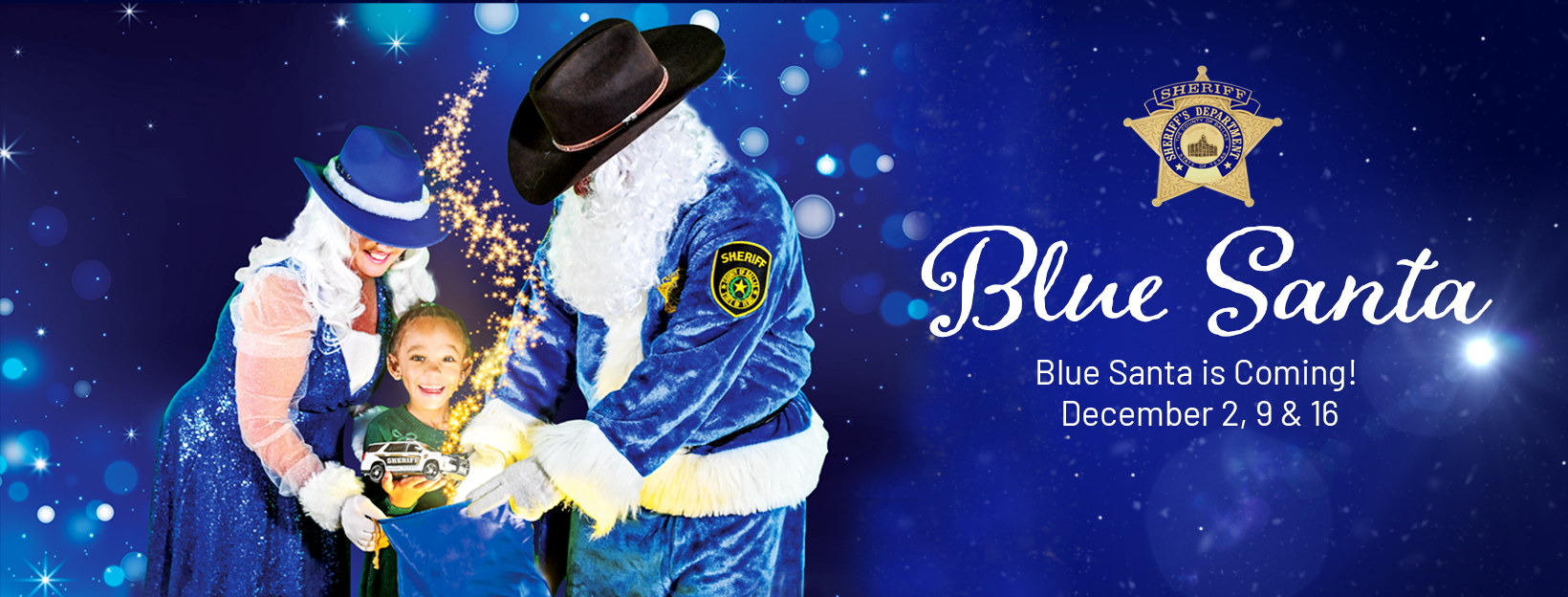 Blue Santa Banner